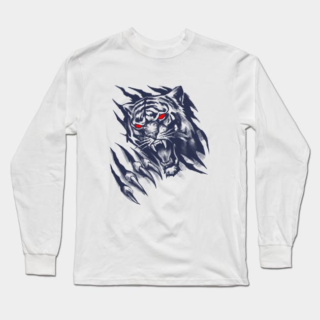 Tiger Long Sleeve T-Shirt by bohater13